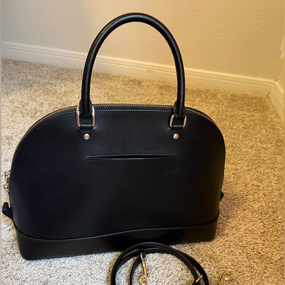 Excellent Condition Coach Black Leather Dome Satchel Crossbody Bag - Picture 6 of 13